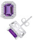 Фото #1 товара Amethyst (3-1/5 ct. t.w.) and Diamond (3/8 ct. t.w.) Halo Stud Earrings in 14K White Gold