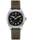 Men's Swiss Automatic Khaki Field Expedition Green Leather Strap Watch 41mm