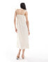 Фото #3 товара Vila broderie tie strap cami midi dress in cream