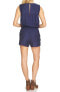 Фото #3 товара 1.STATE 153169 Women's Drawstring Sleeve Short Romper Navy Sz. Medium