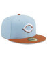 Men's Light Blue/Brown Cincinnati Reds Spring Color Basic Two-Tone 59FIFTY Fitted Hat