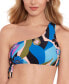 Фото #1 товара Juniors' Blooming Wave One-Shoulder Bikini Top, Created for Macy's