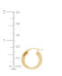Polished Crossover Double Small Hoop Earrings in 14k Gold, 20mm