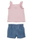 ფოტო #2 პროდუქტის Baby Girl T-Shirt and Short Set