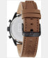 Фото #3 товара Наручные часы REIGN Francis Leather Watch - Brown/Blue, 42mm