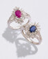 ფოტო #3 პროდუქტის Sapphire (1 ct. t.w.) and Diamond (1/5 ct. t.w.) Ring in 14k White Gold