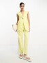 ASOS DESIGN sleeveless blazer with linen in lemon