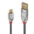 Фото #1 товара Lindy 3m USB 2.0 Type A to Micro-B Cable - Cromo Line - 3 m - USB A - Micro-USB B - USB 2.0 - 480 Mbit/s - Grey