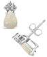 ფოტო #1 პროდუქტის Opal (3/4 ct. t.w.) and Diamond (1/8 ct. t.w.) Stud Earrings in 14K Yellow Gold or 14K White Gold