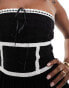 Фото #3 товара ASOS DESIGN bandeau with contrast binding mini dress in black and white