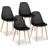 Фото #2 товара Krzesło skandynawskie plastikowe ażurowe ze stalowymi nogami do 150 kg 4 szt. czarne