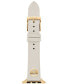 ფოტო #1 პროდუქტის Women's Cream Leather Strap for Apple Watch, 38, 40, 41mm and 42, 44, 45, 49mm