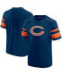 ფოტო #1 პროდუქტის Men's Navy Chicago Bears Textured Hashmark V-Neck T-shirt