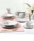 Фото #5 товара Small Floral Design Square Dinnerware Set, 20 Piece