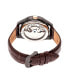 ფოტო #2 პროდუქტის Automatic Sebastian Black & Brown Leather Watches 40mm