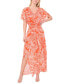 ფოტო #1 პროდუქტის Women's Smocked-Waist Flutter-Sleeve Maxi Dress