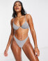 Фото #8 товара South Beach mix & match high waist bikini bottom in silver metallic