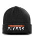 Фото #3 товара Men's Black Philadelphia Flyers Authentic Pro Rink Cuffed Knit Hat