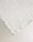 Fringed linen throw