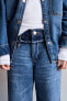 Wide-leg jeans with double waistband
