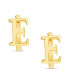 Фото #6 товара Серьги Kensie Золотистые буквы "А" - модель Huggie Hoop
