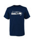 Big Boys Navy Seattle Seahawks Primary Logo T-shirt