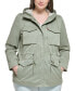 Фото #1 товара Plus Size Zip-Front Long-Sleeve Hooded Jacket