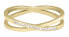 Gold-plated double steel ring with clear Gold zircons