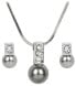 Фото #1 товара Elegant set of Pearl Caorle Gray necklace and earrings