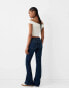 Фото #4 товара Bershka high waisted flared jeans in dark wash