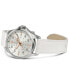 ფოტო #3 პროდუქტის Women's Swiss Automatic Khaki Aviation White Leather Strap Watch 36mm