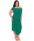 Фото #3 товара Plus Size Off-The-Shoulder Side-Drape Midi Dress