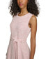Women's Jewel-Neck Sleeveless Belted Tweed Midi Dress