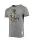 Фото #3 товара Men's Heathered Gray Michigan State Spartans Vintage-Inspired Logo Tri-Blend T-shirt