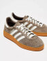 adidas Originals Handball Spezial trainers in yellow and pink with gum sole