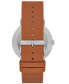 ფოტო #3 პროდუქტის Men's Kuppel Quartz Three Hand Brown Leather Watch, 44mm