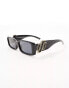 Le Specs cruel intentions rectangle sunglasses in black