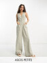 ASOS DESIGN Petite button through jumpsuit in stripe