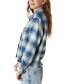 Фото #3 товара Women's Cotton Plaid Fringe-Hem Cropped Shirt