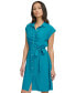 ფოტო #3 პროდუქტის Women's Ruched A-Line Shirtdress