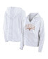 ფოტო #1 პროდუქტის Women's White/Gray Texas Longhorns Arch Logo Striped Notch Neck Pullover Hoodie