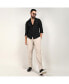 ფოტო #4 პროდუქტის Men's Midnight Black Embossed Micro Check Shirt