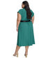 Plus Size Belted A-Line Dress