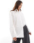 Miss Selfridge oversized bow back poplin shirt in white