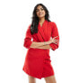 Фото #5 товара Miss Selfridge blazer dress with ruched detail in red