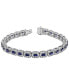 ფოტო #6 პროდუქტის Sapphire (3 ct. t.w.) & Diamond (3 ct. t.w.) Halo Link Bracelet in 14k White Gold (Also in Emerald & Ruby)