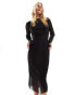 Фото #1 товара & Other Stories mesh midi dress with asymmetric bodice in black