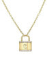 Фото #1 товара Zoe Lev diamond Accent Initial Lock Pendant Necklace in 14k Gold, 16" + 2" extender