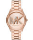 ფოტო #1 პროდუქტის Women's Slim Runway Three-Hand Rose Gold-Tone Stainless Steel Watch 42mm