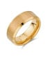 ფოტო #1 პროდუქტის Wide Polished Beveled Edge Brushed Matte Couples Silver-Tone Titanium Wedding Band Ring For Men Comfort Fit 8MM